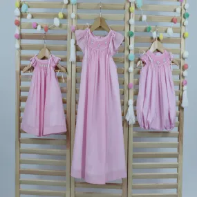 Pastel Pink Matching Sister Dresses, Bishop Dresses, Smocked dresses, Baby dresses, Girl Dresses,  Pink Smocked Dresses