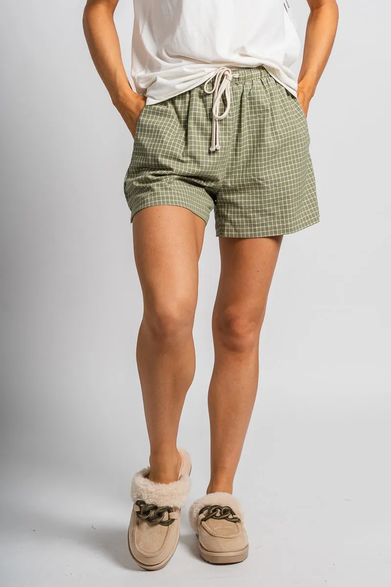 Plaid boxer shorts olive multi