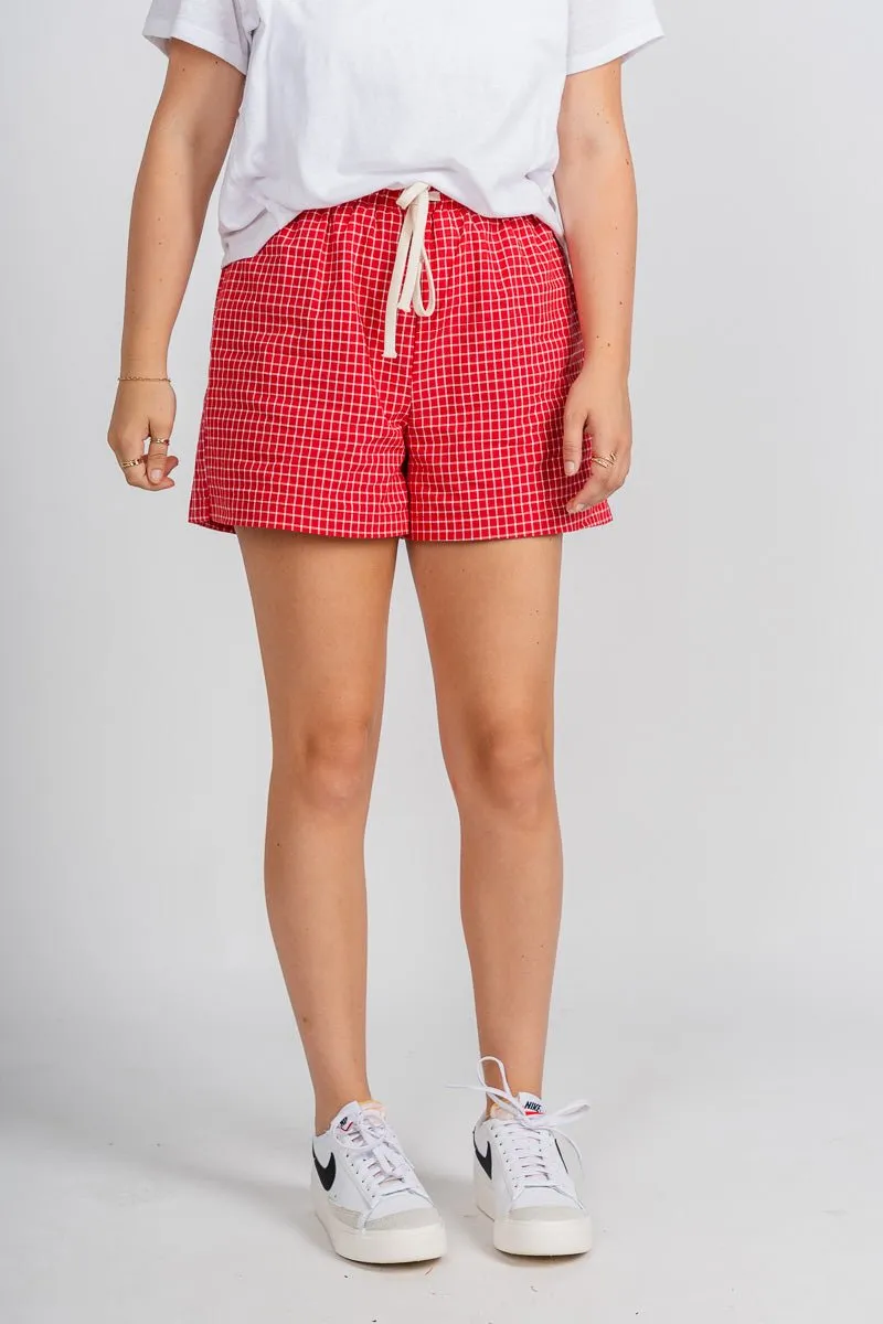 Plaid boxer shorts red multi