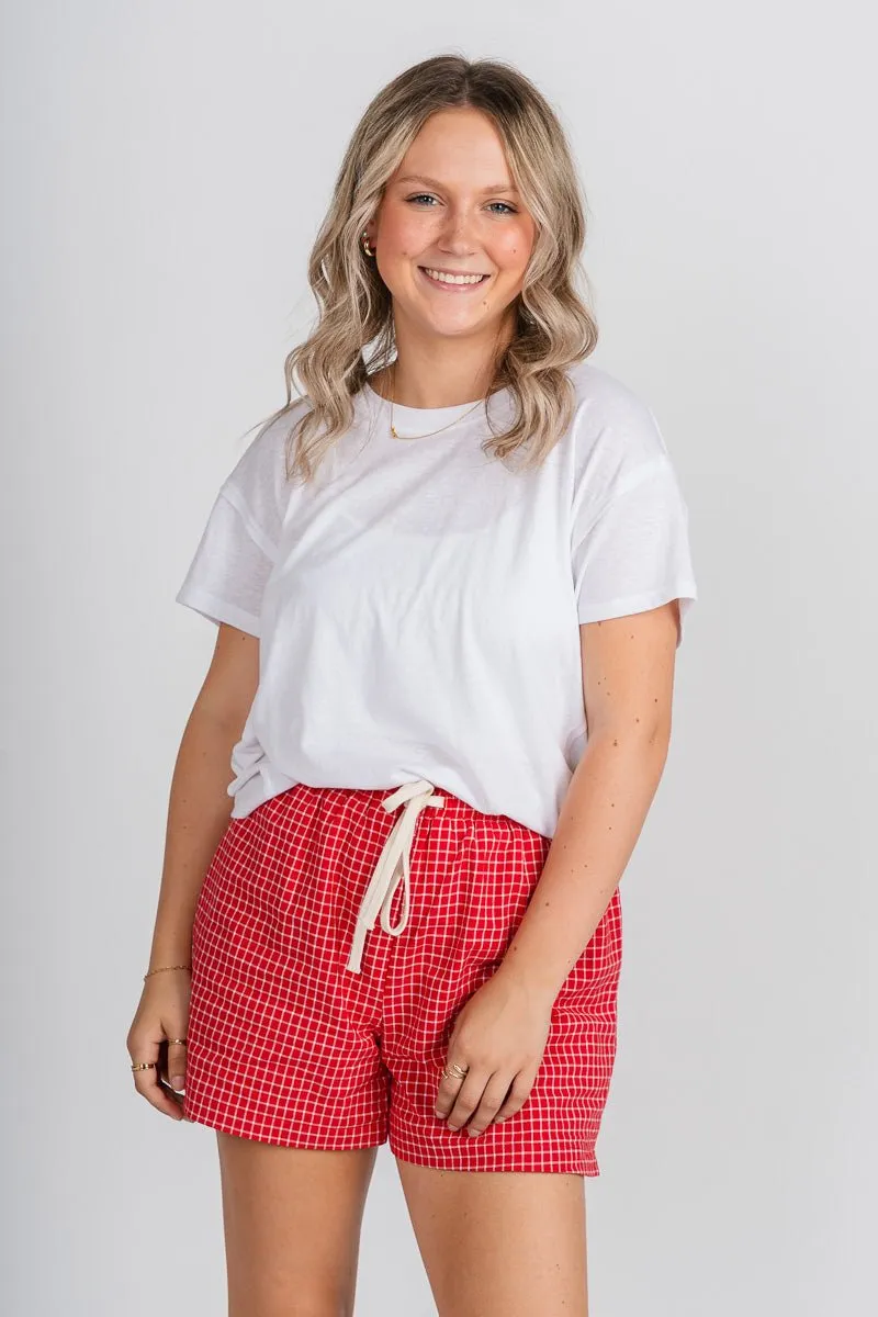 Plaid boxer shorts red multi