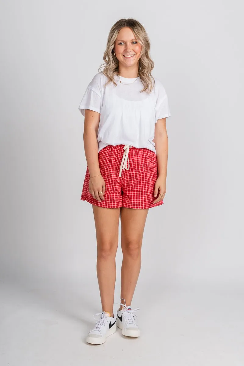 Plaid boxer shorts red multi