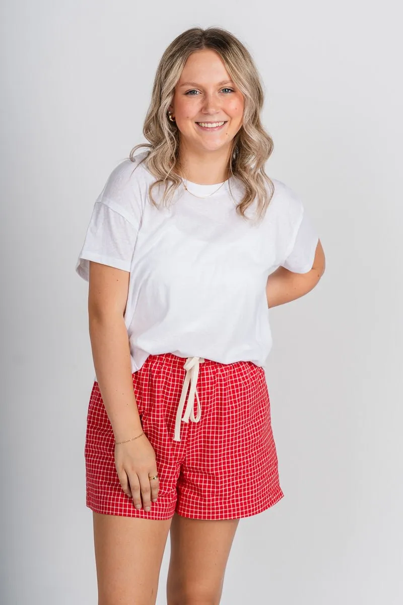 Plaid boxer shorts red multi
