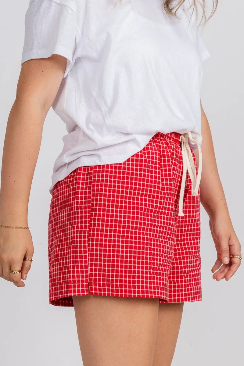 Plaid boxer shorts red multi