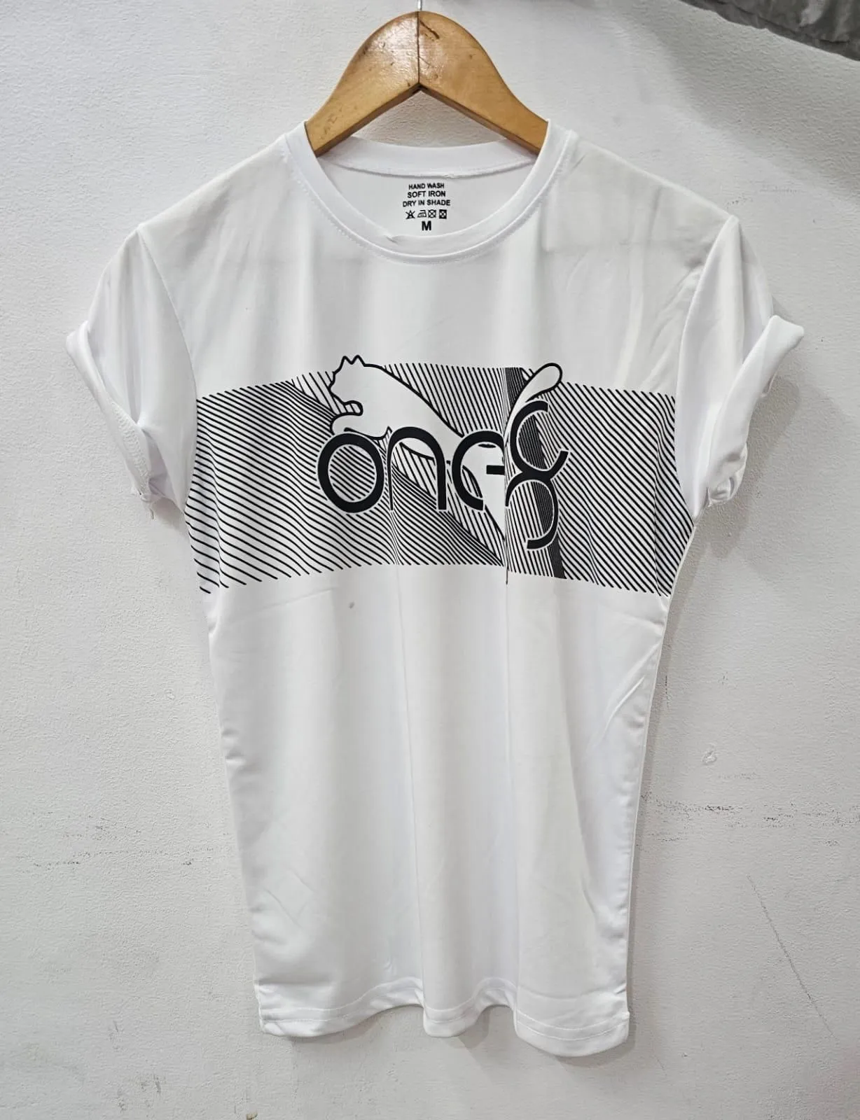 Puma Men's Half Sleeve Printed White Polyester T-shirt