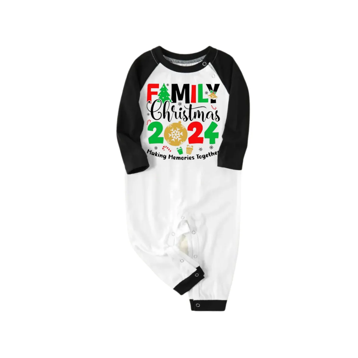 "Family Christmas 2024 Making Memories Together" Printed Green and Black Plaid Christmas Family Pajamas