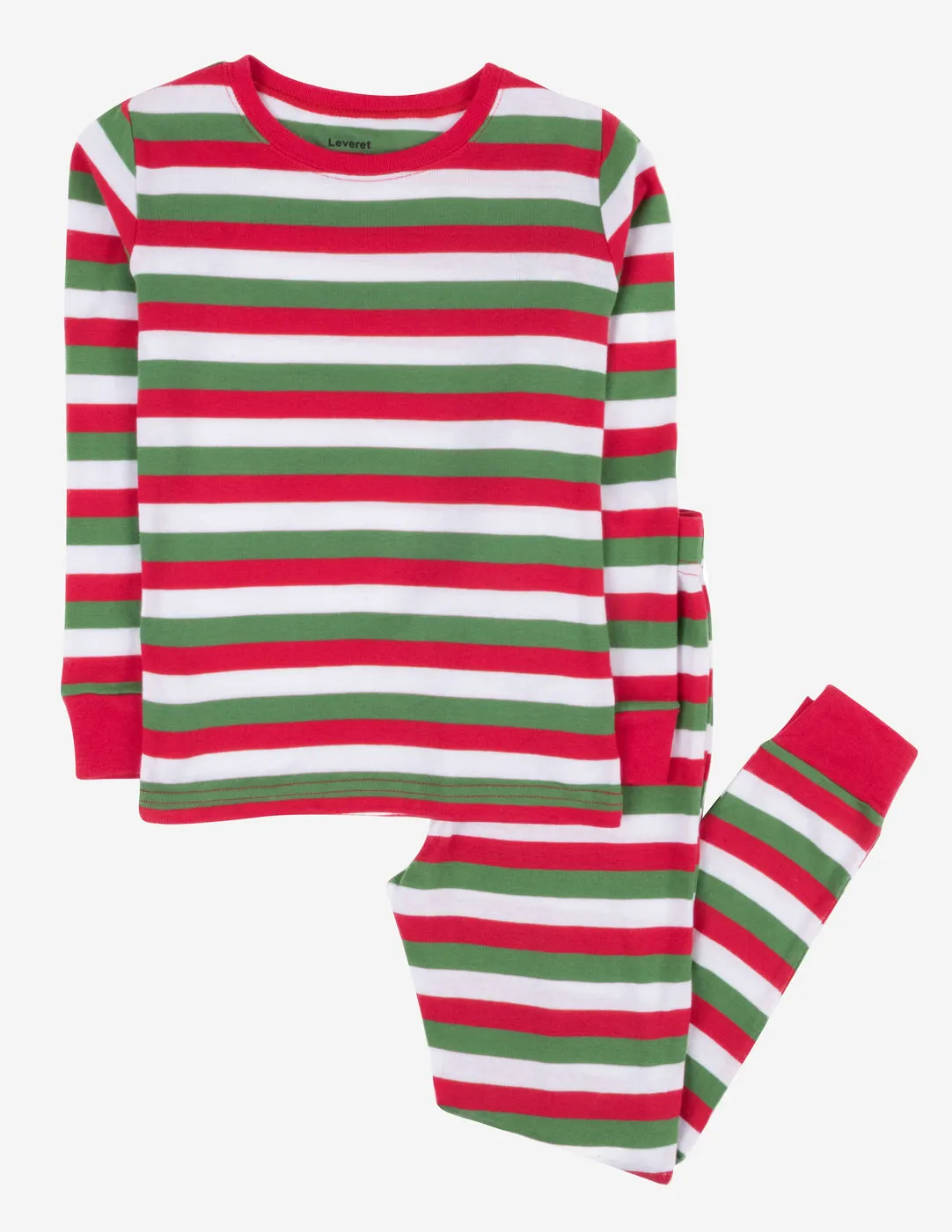 Red White & Green Striped Cotton Pajamas