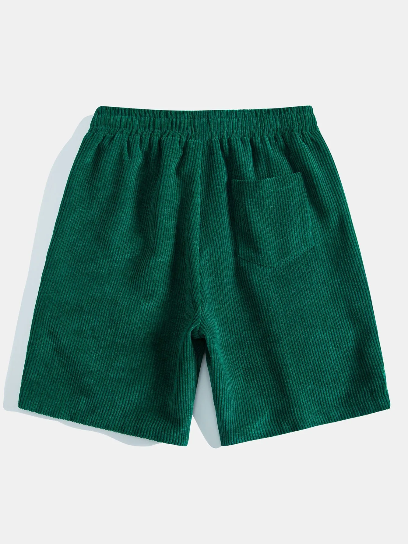 Regular Fit Trendy Bear Print Cotton T-Shirt & Drawstring Corduroy Shorts