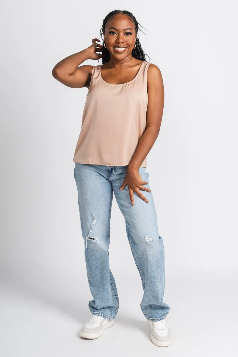 Satin tank top nude