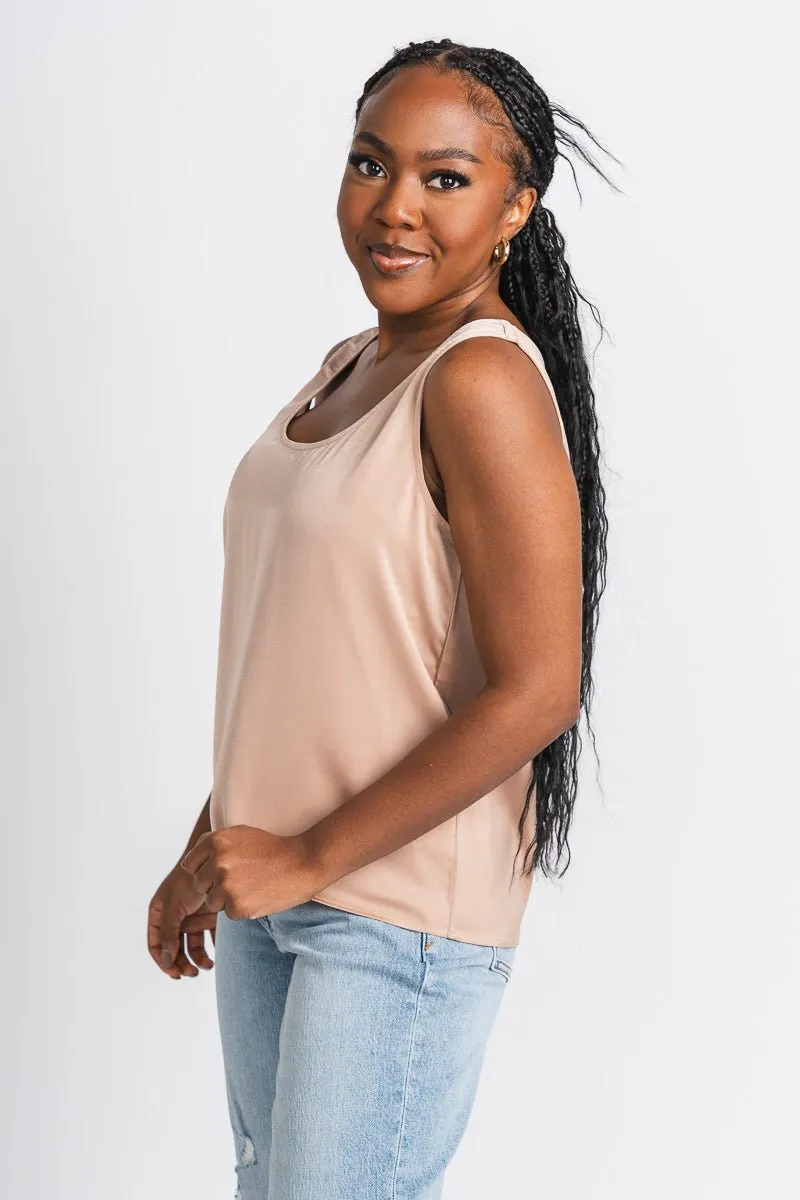 Satin tank top nude