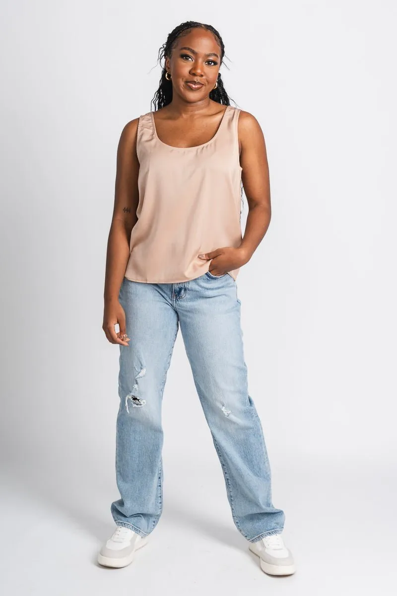 Satin tank top nude