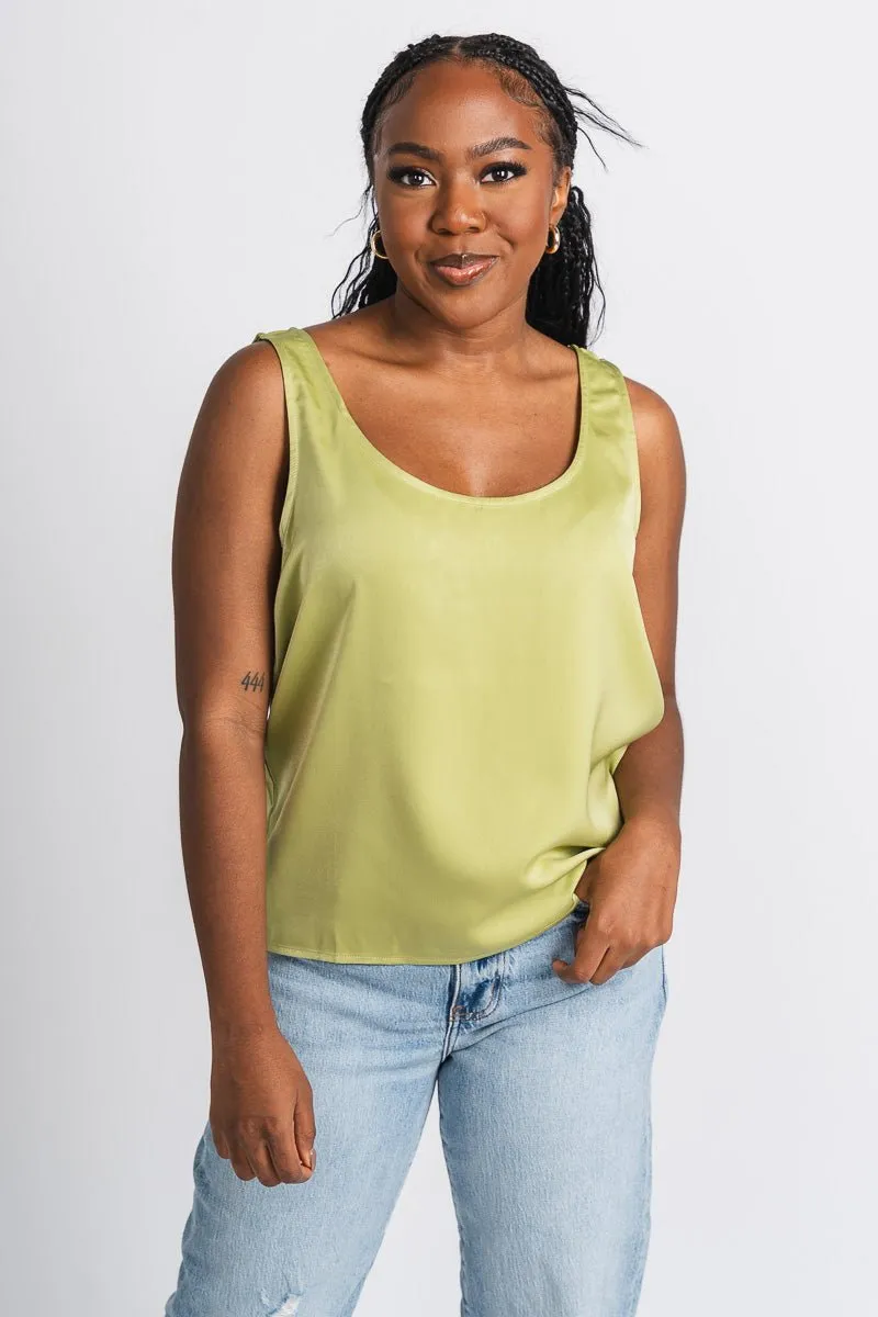 Satin tank top pistachio