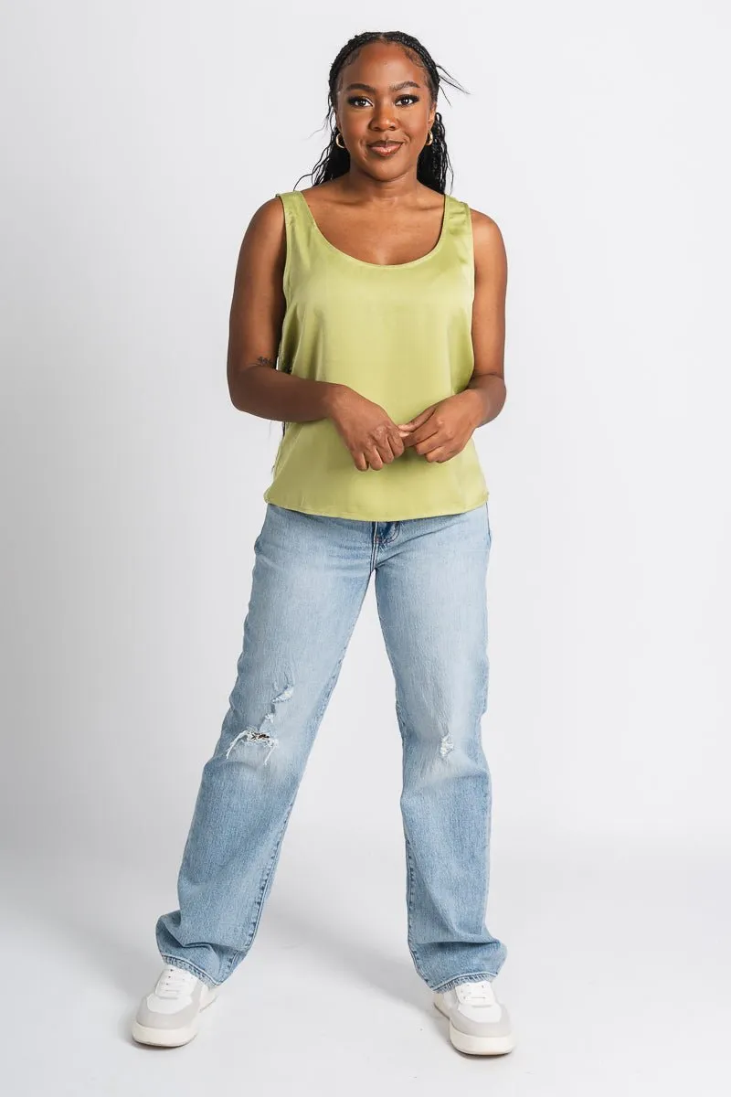 Satin tank top pistachio