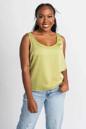 Satin tank top pistachio