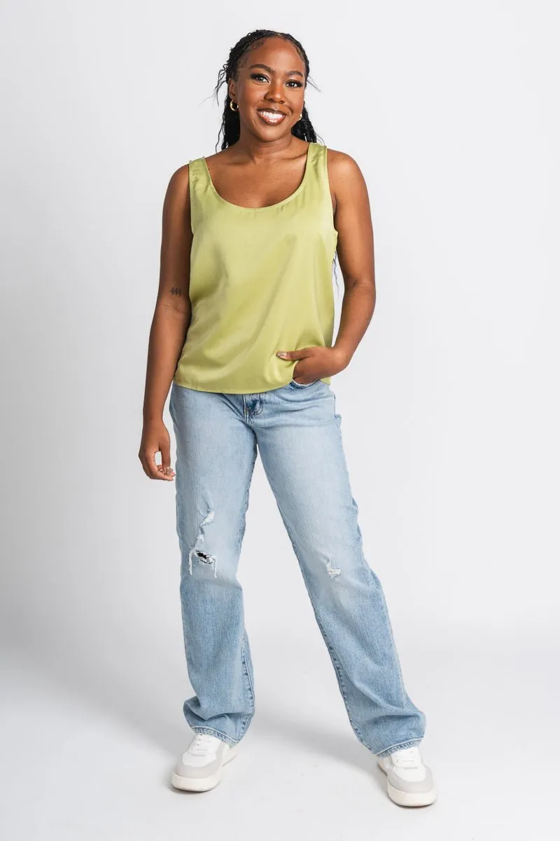 Satin tank top pistachio
