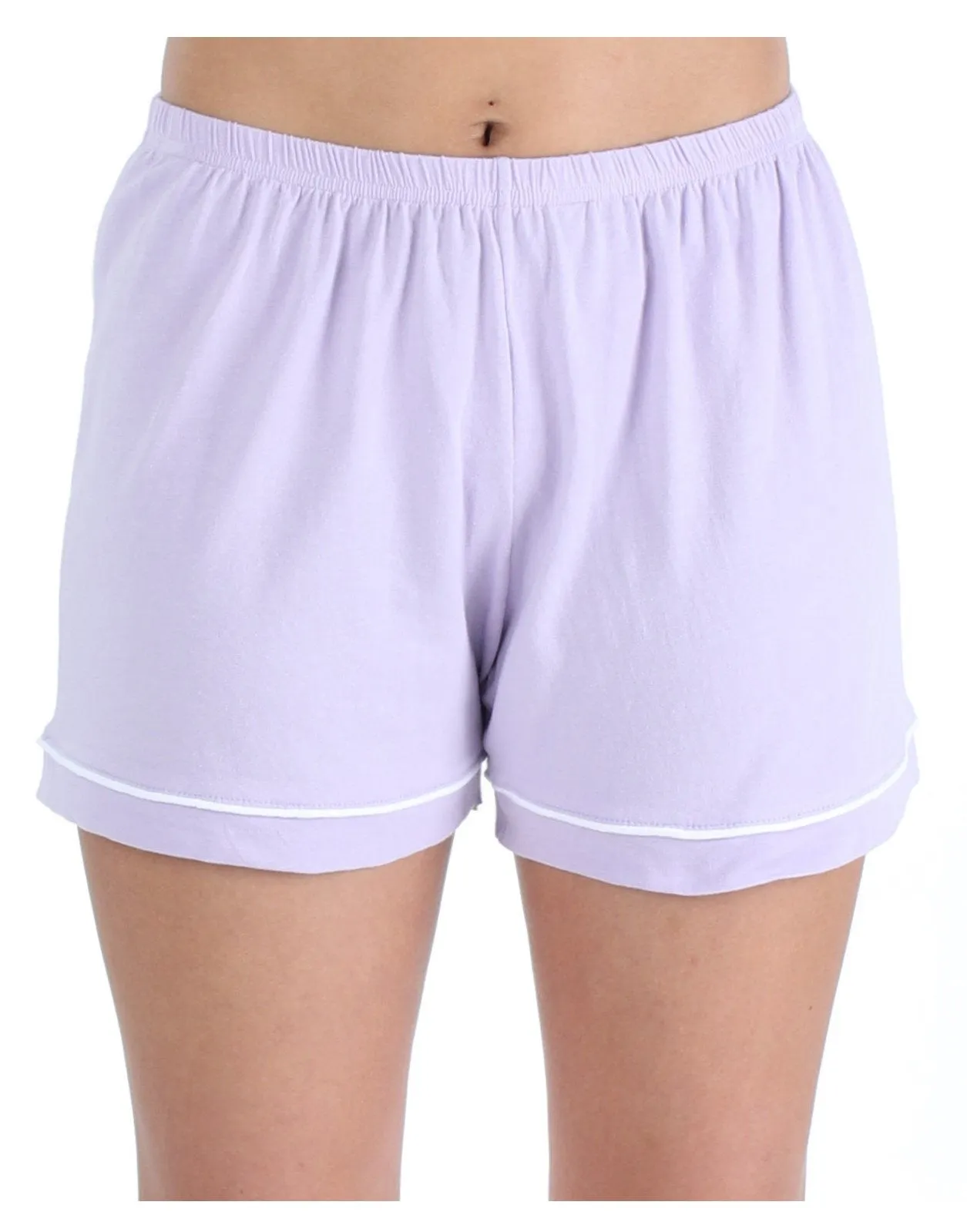 Sleepyheads Women's Stretchy Jersey Short Sleeve Button Up Top and Shorts Pajama Set