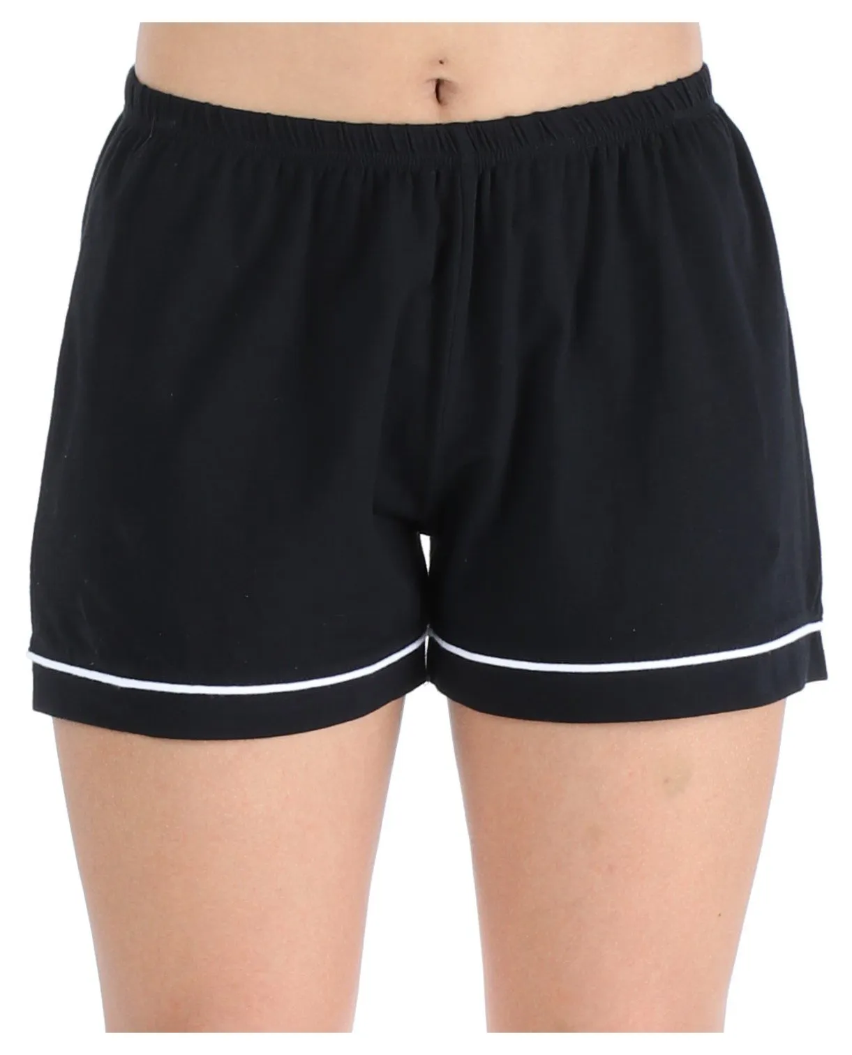Sleepyheads Women's Stretchy Jersey Short Sleeve Button Up Top and Shorts Pajama Set