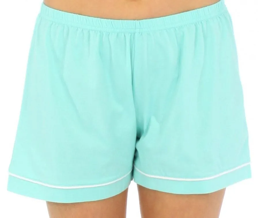 Sleepyheads Women's Stretchy Jersey Short Sleeve Button Up Top and Shorts Pajama Set