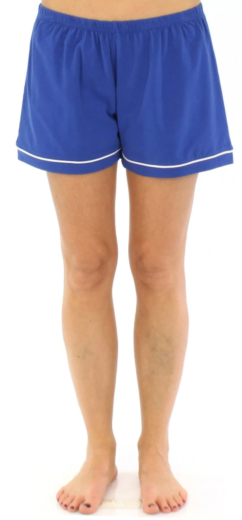 Sleepyheads Women's Stretchy Jersey Short Sleeve Button Up Top and Shorts Pajama Set