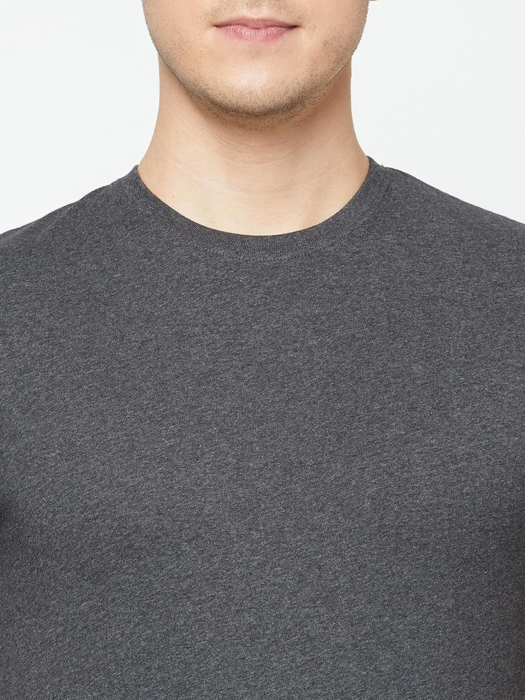 Sporto Men's Round Neck Cotton Tee Pack of - 3 (Grey   Anthra   Gray Flakes)