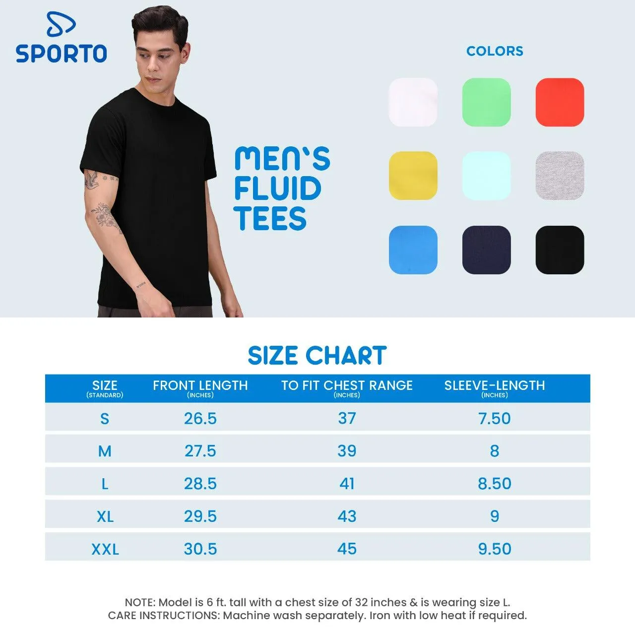 Sporto Men's Round Neck Cotton Tee Pack of - 3 (Grey   Anthra   Gray Flakes)