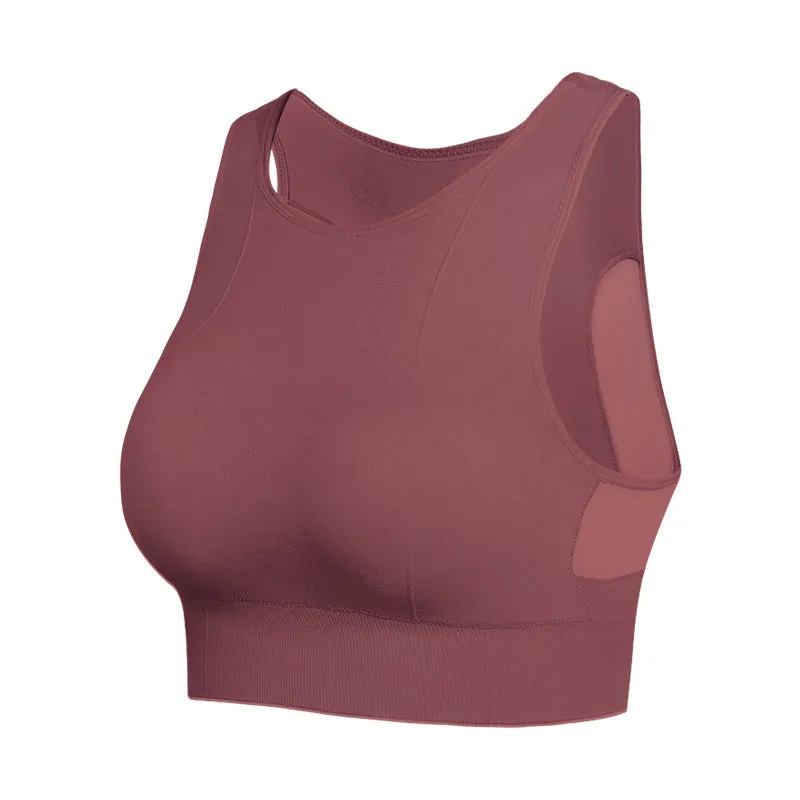Sports Mesh Patchwork Bra Cutout Underwear Tank Tops
