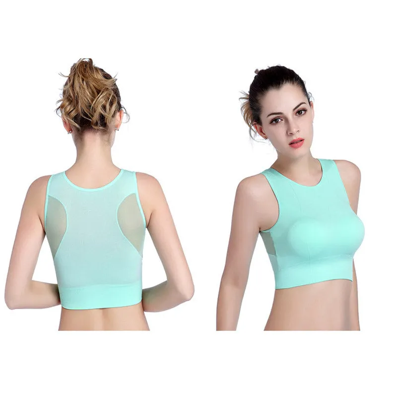 Sports Mesh Patchwork Bra Cutout Underwear Tank Tops