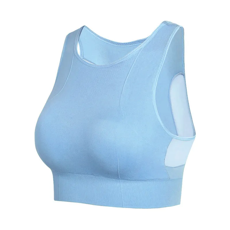 Sports Mesh Patchwork Bra Cutout Underwear Tank Tops