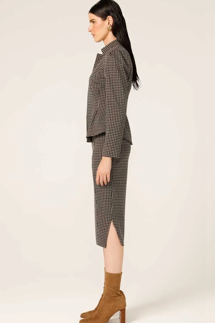 Star Check Jacket in Taupe | FINAL SALE