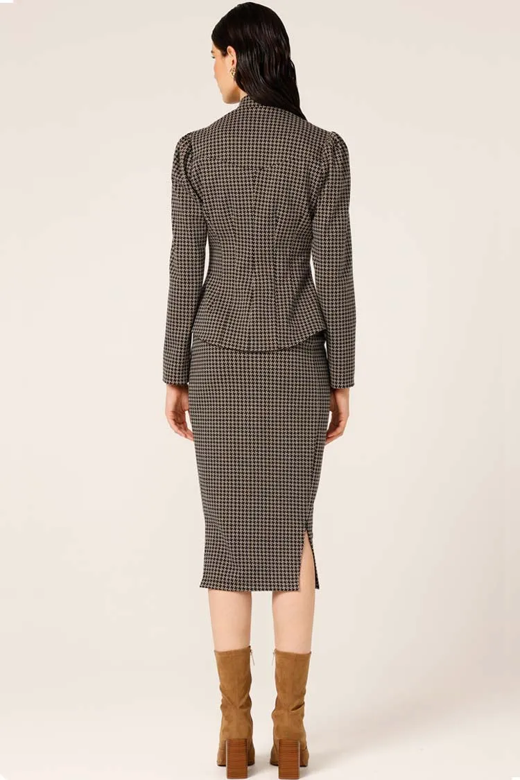 Star Check Jacket in Taupe | FINAL SALE