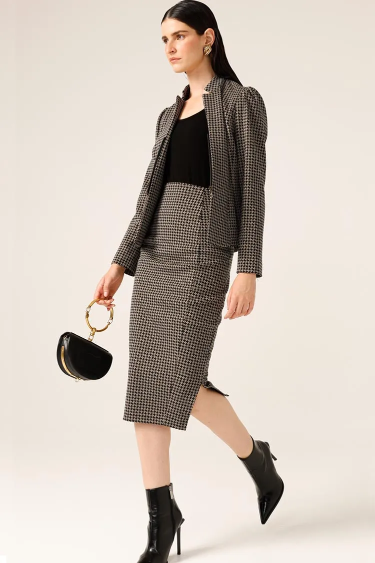 Star Check Jacket in Taupe | FINAL SALE