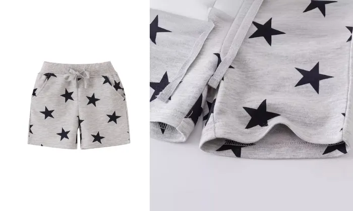 Star Grey Print Shorts
