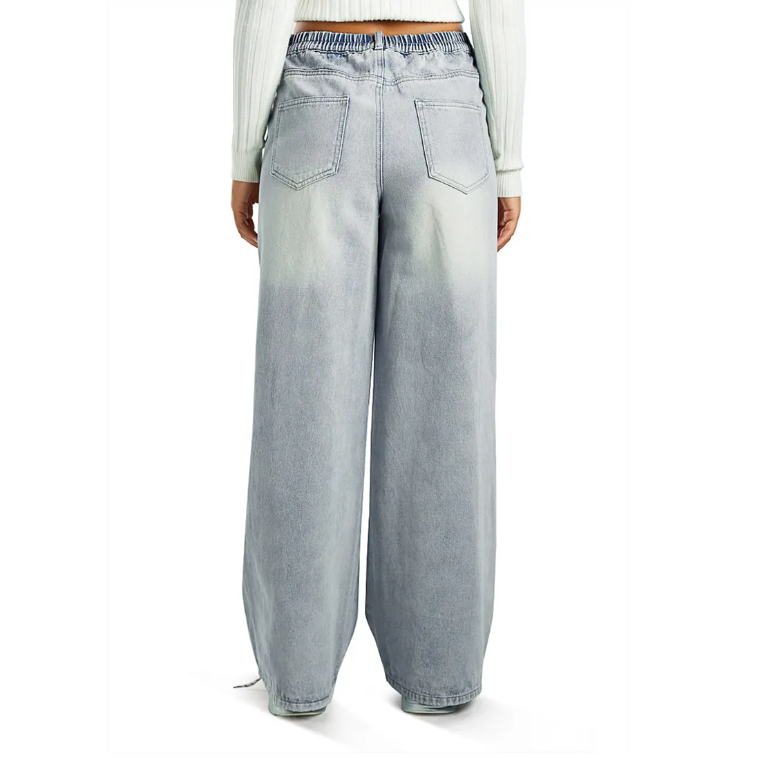 Straight Fit Snap Button Jeans
