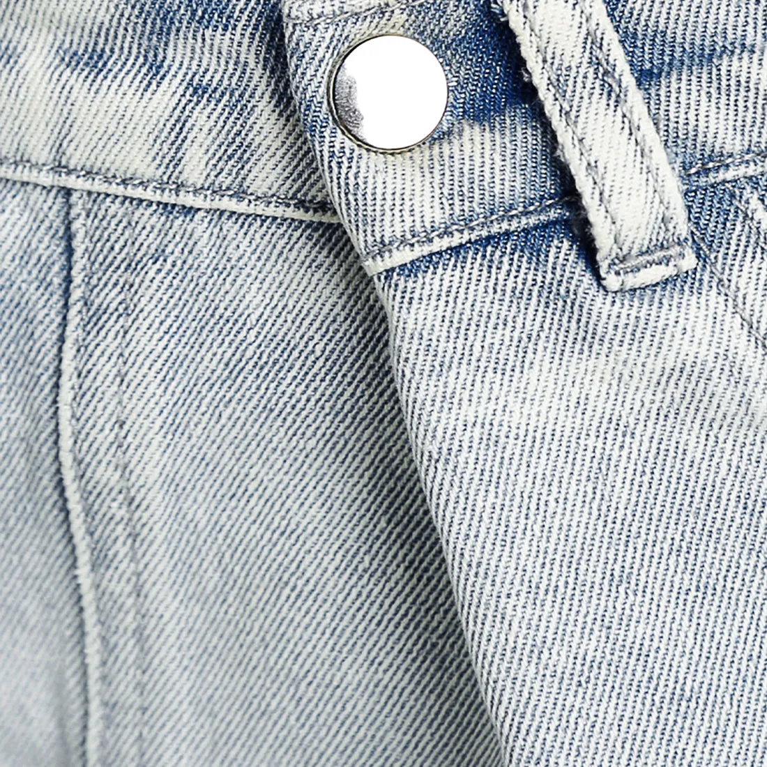 Straight Fit Snap Button Jeans