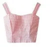 Summer 2016 Floral Crop Top Plaid Short Top Female Halter Women's Dill Tops Crop Short Vest Cropped Feminino Tank Top Elegant