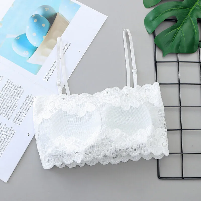 Summer Tube Flapper Safety Lace Bra Underwear Tank Tops