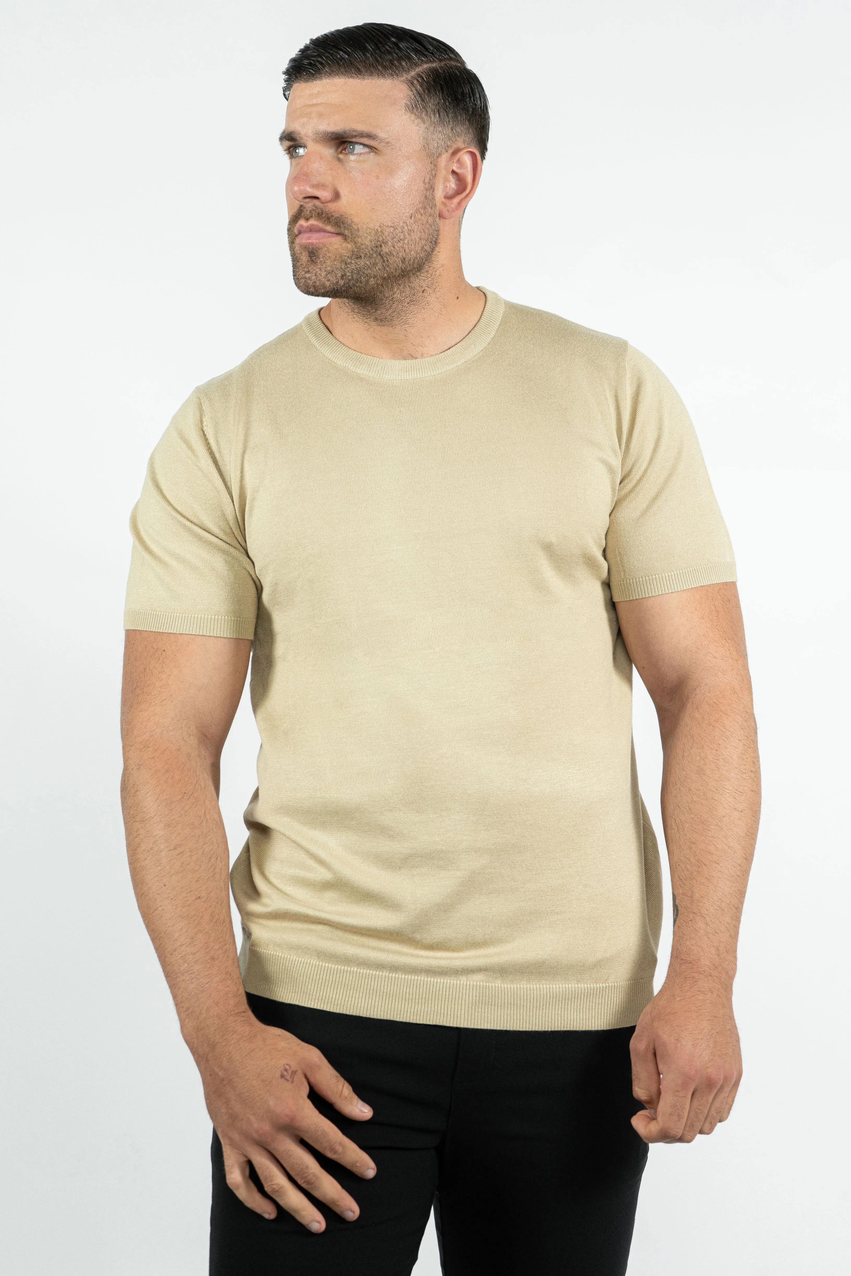 THE LUCA - KNITTED SLIM FIT T-SHIRT