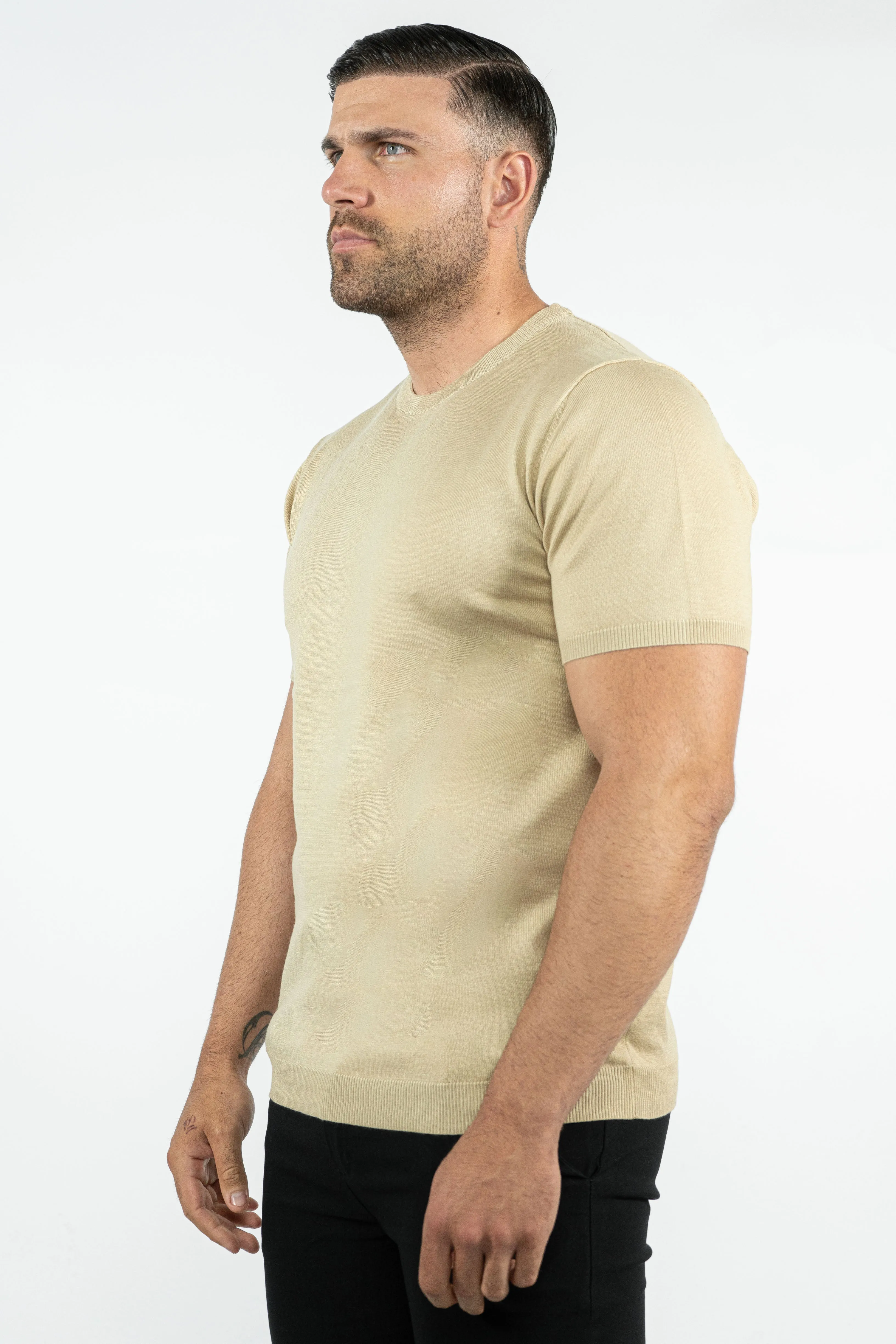 THE LUCA - KNITTED SLIM FIT T-SHIRT
