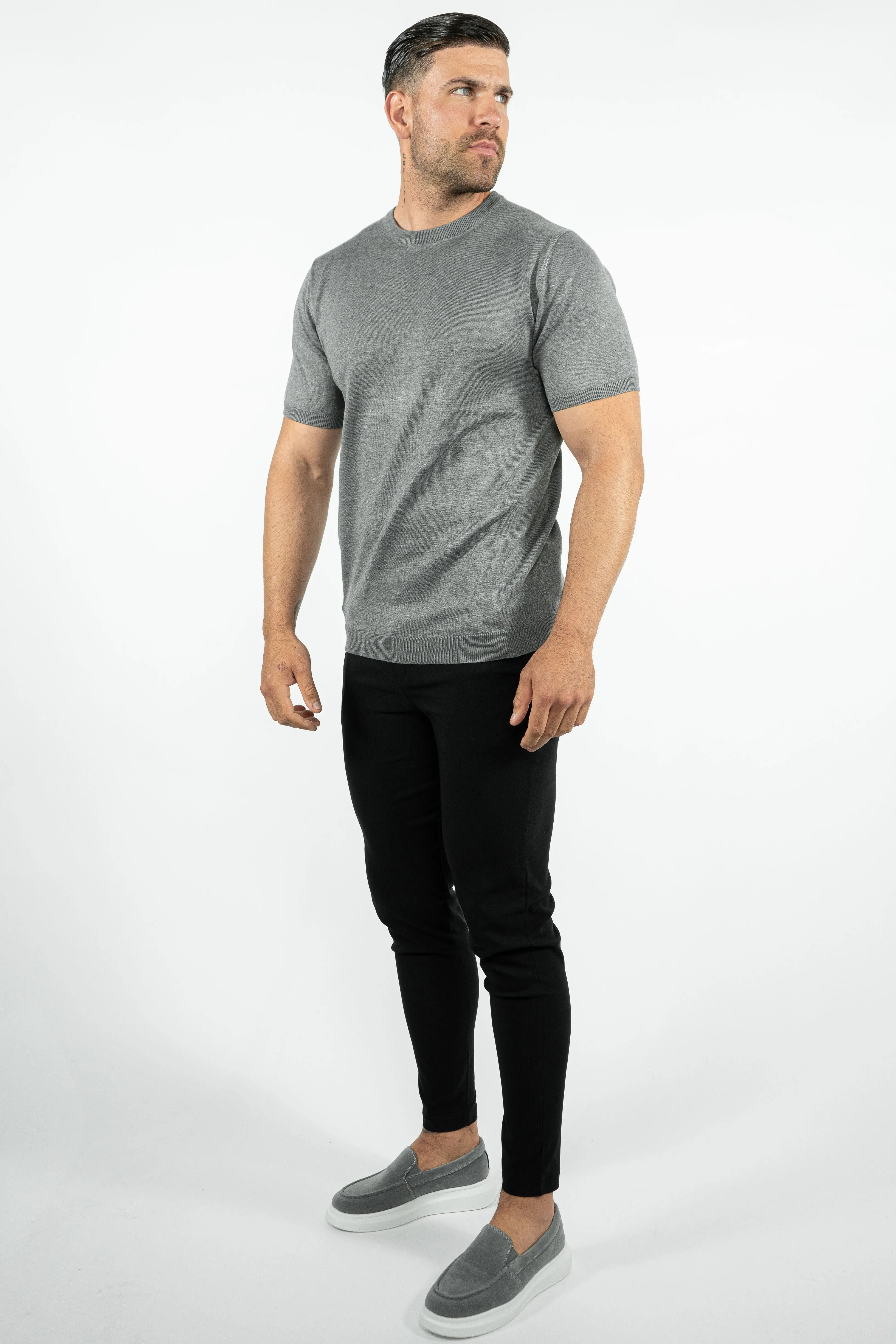 THE LUCA - KNITTED SLIM FIT T-SHIRT