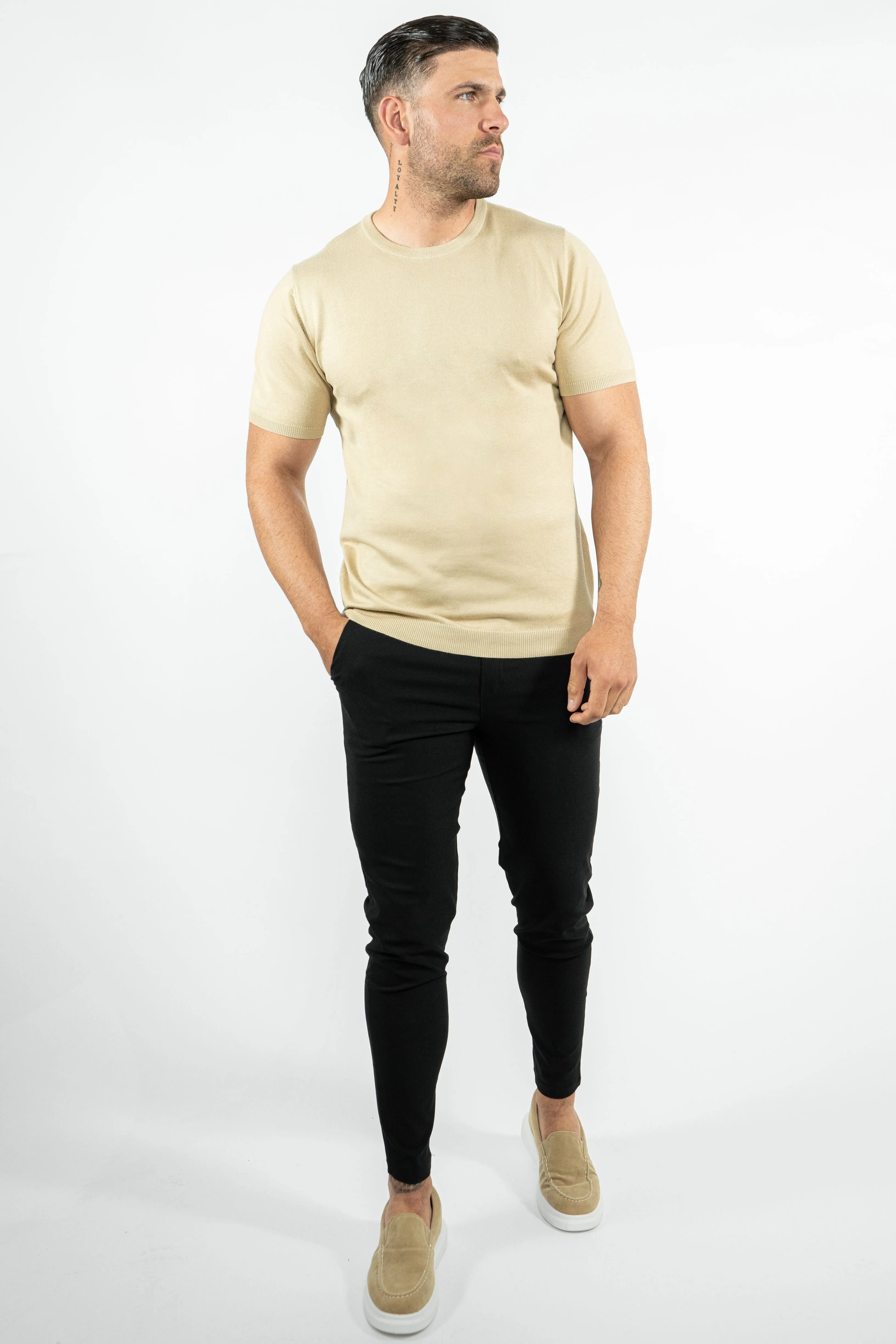 THE LUCA - KNITTED SLIM FIT T-SHIRT