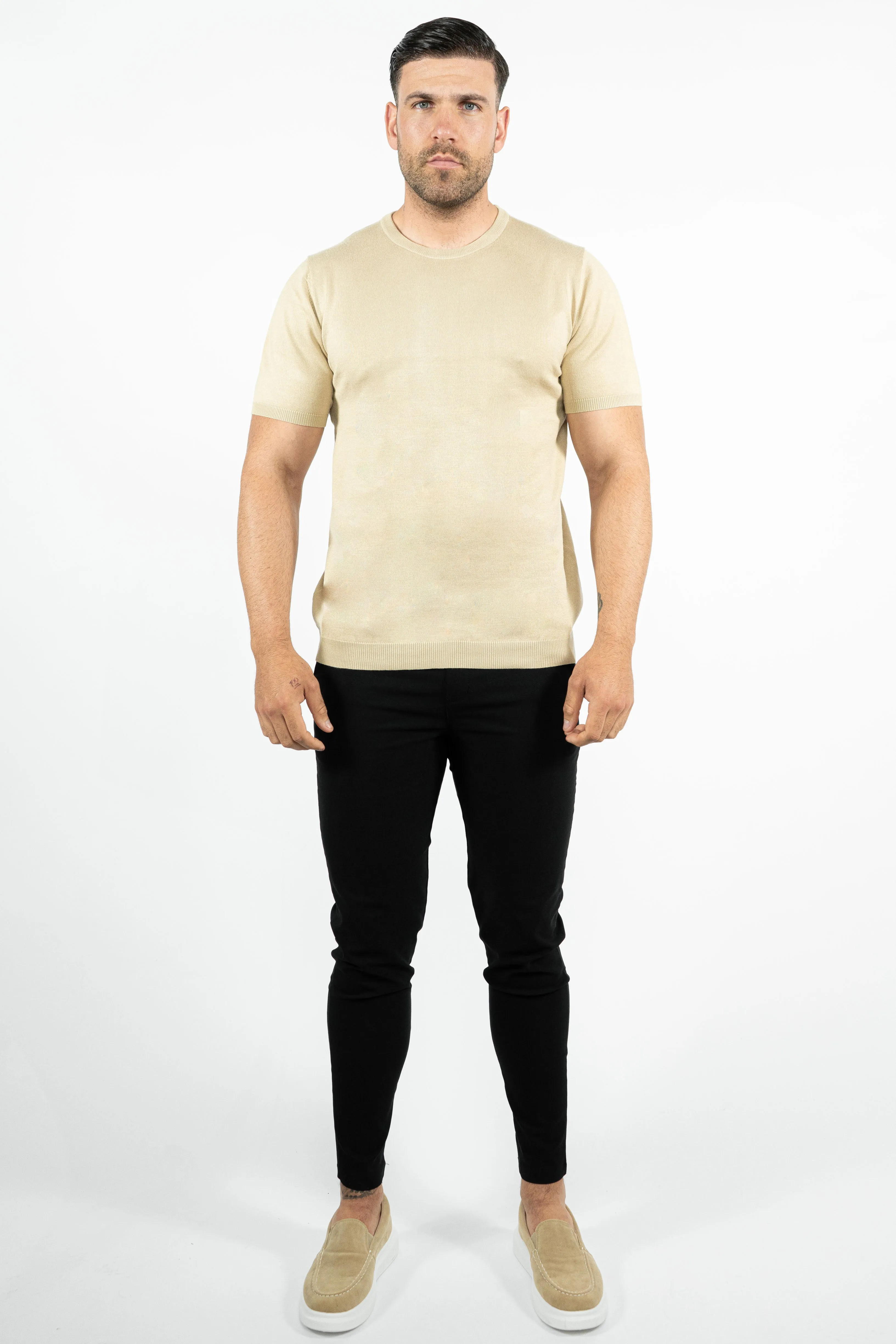 THE LUCA - KNITTED SLIM FIT T-SHIRT