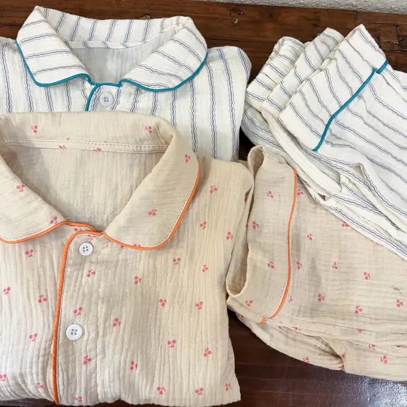 Toddler 2-Piece Cherry Striped Pajamas Set