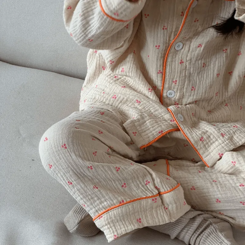 Toddler 2-Piece Cherry Striped Pajamas Set