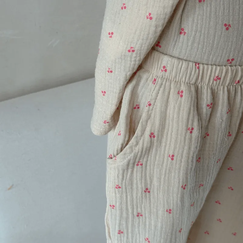 Toddler 2-Piece Cherry Striped Pajamas Set