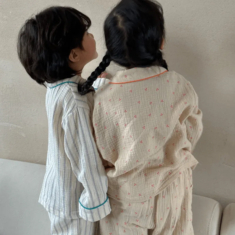 Toddler 2-Piece Cherry Striped Pajamas Set