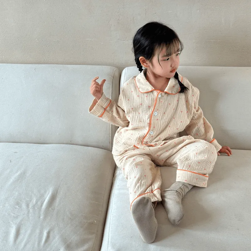 Toddler 2-Piece Cherry Striped Pajamas Set
