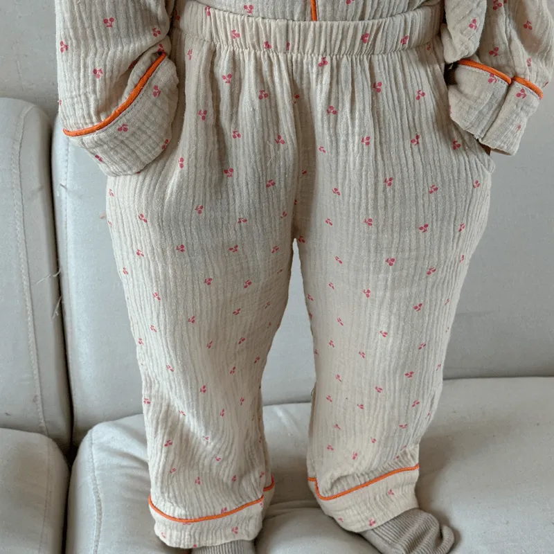 Toddler 2-Piece Cherry Striped Pajamas Set
