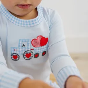Tractor-Full of Love Applique Long Pajamas