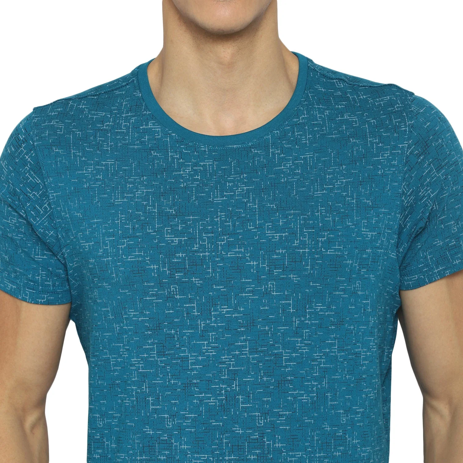 Turtle Men Light Blue Printed Round Neck T-Shirts