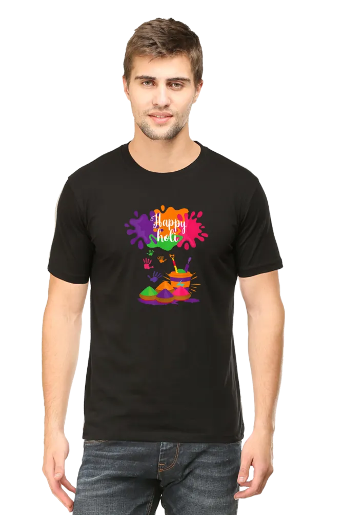 Unisex Half Sleeves T-Shirt - Happy Holi 2