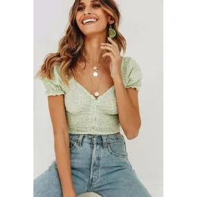 VINTAGE FLORAL BLOUSE TOP
